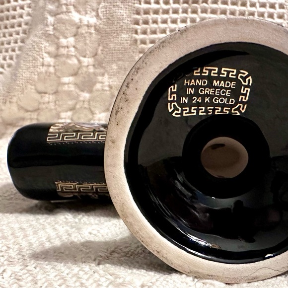 Vtg Napkin Holder Fakiolas Stamped 🤚🏽Made in GREECE Black 24K Gold Rare Find - Picture 9 of 13